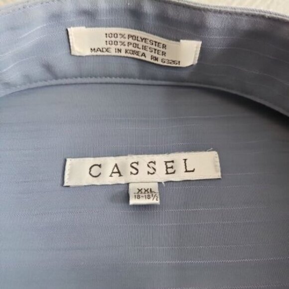 Cassel Mens Big & Tall Gray Long Sleeve Silky Dress Shirt Size 2XL - Picture 13 of 16